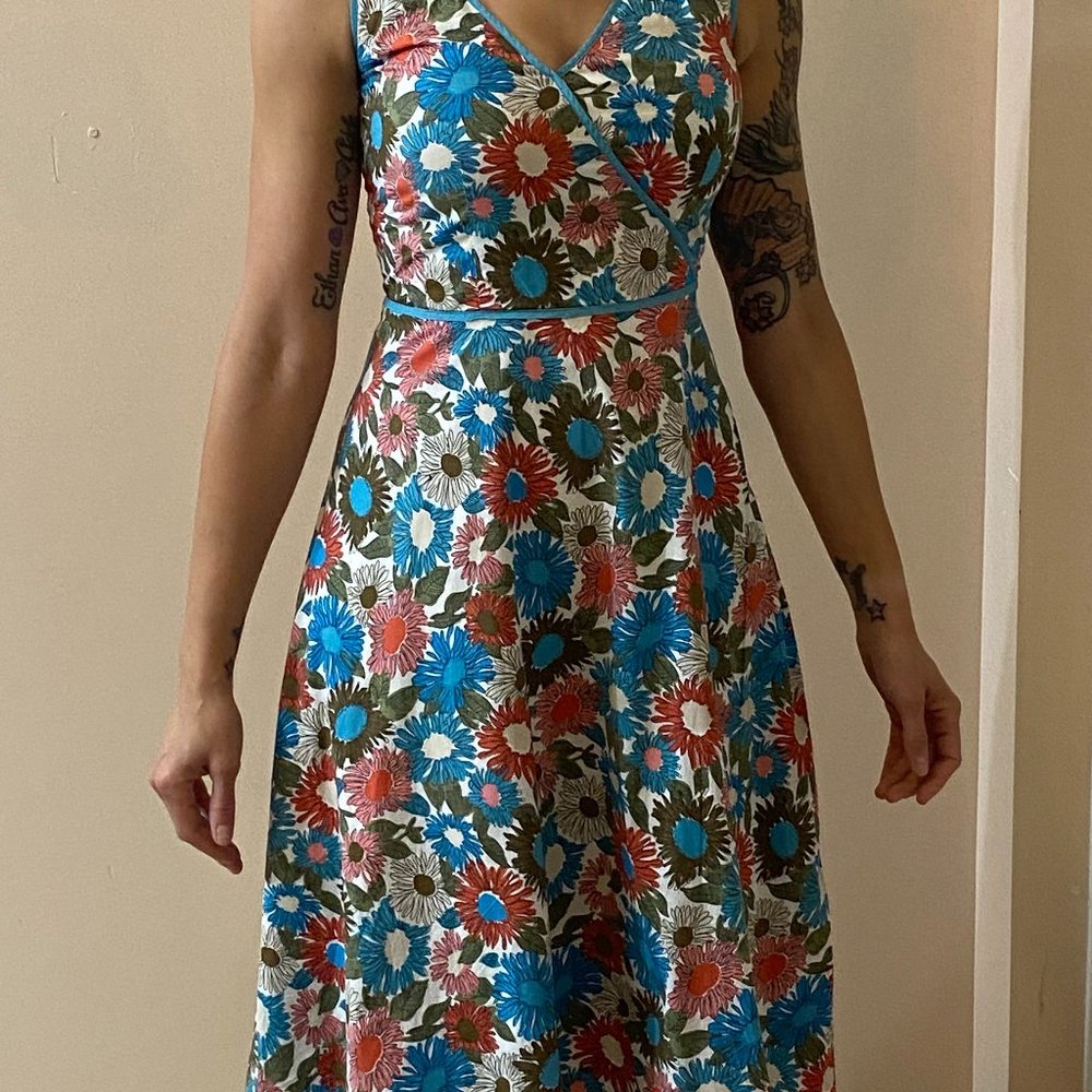 Boden Sleeveless Floral A-line Midi Sundress Size 8L